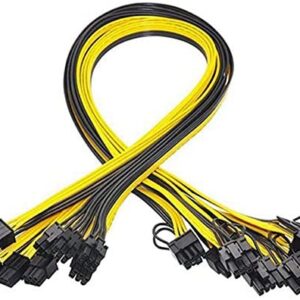 Timagebreze 10 Pcs 6 Pin PCI-E to 8 Pin(6+2) PCI-E (Male to Male) GPU Power Cable 50cm for Image Cards Mining Server Breakout Board