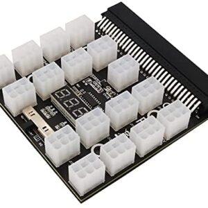 Timack ATX 17x 6Pin Power Supply Breakout Board Adapter Converter 12V for Ethereum BTC Mining,Upgrade Version