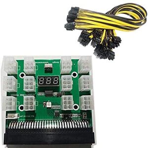 PCI-E 12V 64Pin to 12x 6Pin Power Supply Server Adapter Breakout Board Power Conversion for 1200W 750W GPU Mining