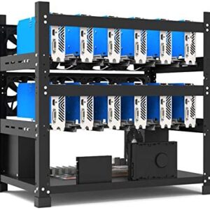 Suoha New Bitcoin Mining Rig Frame 3 Layers - Open Mining Frame for 12 GPU Mining Case Server Rack Motherboard Bracket ETH/ETC/ZEC Ether Accessory Tool 3 Layers