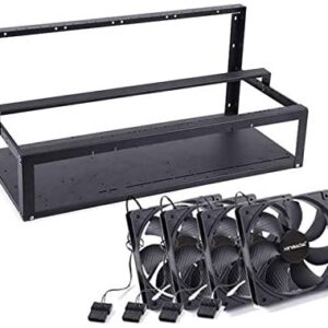 Steel Open Air Miner Mining Frame Rig Case Up to 6 GPU for Crypto Coin Currency Mining (Mining Machine Motherboard/Modular Mining Power Supply Can Choose)