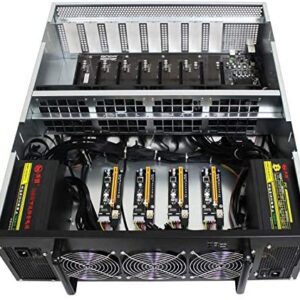 QWERTYUIOP ETH GPU Mining Rig Full Set Barebone USB GPU Miner with B250 BTC-D8P Motherboard 12 GPU 4U Mining Server Case for ETH Mining