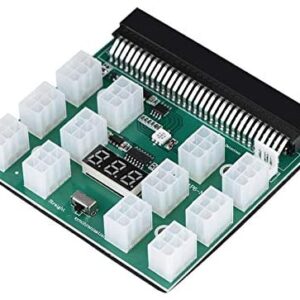 Breakout Board, 6PIN 1600W Power Supply Breakout Board Adapter with Power Sync Key Voltage Display for HP DPS-1200FB A PSU GPU Mining