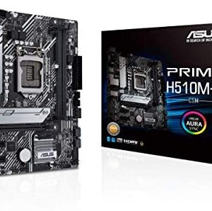 ASUS Prime H510M-A/CSM LGA1200 (Intel 11th/10thGen) Micro-ATX Commercial Motherboard (PCIe 4.0, M.2 NVMe SSD,1G LAN, USB 3.2 Gen 1, DP/HDMI/D-Sub, SPI-TPM Header, ACCE)