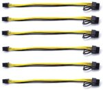 Endlesss 6 Pin Male to 8 Pin (6+2) Male PCIe Adapter Power Cable PCI Express Extension Cable 12.5 Inches (6 Pack)