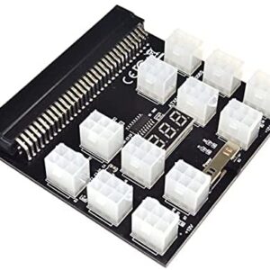 PCI-E 12V 64Pin to 12x 6Pin Power Supply Server Adapter Breakout Board Power Conversion for 1200W 750W GPU Mining-Jiangshen