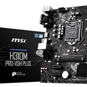 MSI ProSeries Intel Coffee Lake H310 LGA 1151 DDR4 D-Sub DVI HDMI Onboard Graphics Micro ATX Motherboard (H310M PRO-VDH Plus)