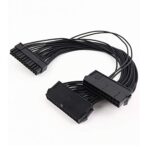 24 Pin 20+4 Dual Multiple PSU Power Supply Cable Splitter Adapter 1 Feet 18AWG for ATX Motherboard Extension Kit