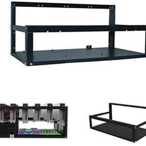 LEFUYAN 6GPU Mining Frame Rig Case, for Steel Open Air Miner, Up to 6 GPU for Crypto Coin Currency Mining(19.7x11.2x8.9in)