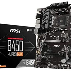 MSI ProSeries AMD Ryzen 2ND and 3rd Gen AM4 M.2 USB 3 DDR4 D-Sub DVI HDMI Crossfire ATX Motherboard (B450-A Pro Max) (B450APROMAX)