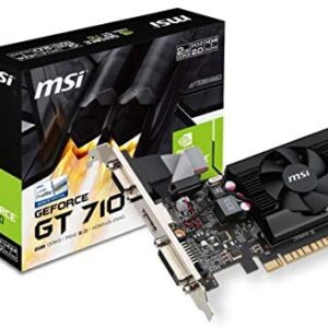 MSI Gaming GeForce GT 710 2GB GDRR3 64-bit HDCP Support DirectX 12 OpenGL 4.5 Single Fan Low Profile Graphics Card (GT 710 2GD3 LP) (Renewed)