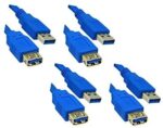 C&E 4 Pack USB 3.0 A Male to A Female extension cable 6 Feet Blue, CNE464003