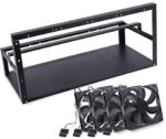 ADEALINK 6 GPU Mining Rig Aluminum Case + 4 Fans Open Air Frame for ETH ZEC/Bitcoin (6 GPU Mining case +4pcs Fan)