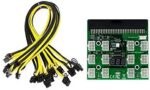 Lopbinte Power Module Breakout Board Kit with 12 6Pin to 6 + 2 8Pin Power Cords for 1200W 750W PSU GPU Mining Ethereum Green