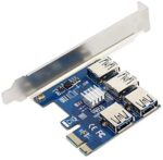 XT-XINTE Riser Card PCI-E USB 3.0 PCIe Port Multiplier Card PCI Express PCIe 1 to 4 PCI-E to PCI-E for BTC Miner Machine