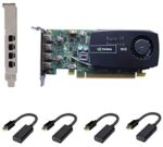 Epic IT Service – Quadro NVS 510 with Four Mini Displayports, Both Half and Full Brackets, and 4 x mDP to HDMI Adapters, 4K Resolution (1 Year Warranty)