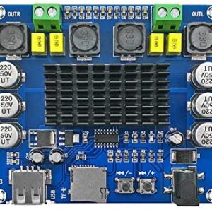 Digital Amplifier Board, ICStation 50W + 50W Amp Module TDA3116D2 Class D Dual Channel USB TF Stereo Audio Decoder DC 12V 24V