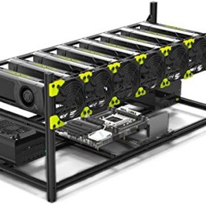 Mining Case 8 GPU Stackable Preassemble Rig Aluminum Open Air Frame for Ethereum(ETH)/ETC/ZCash/Monero/BTC Easy Mounting Edition