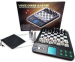 iCore Electronic Talking Chess Computer Set, Magnetic Travel Voice Chess Academy Boards Sets, Checkers Set Chessboard, Portable Board Games, Computer Chess Practice Tactics for Kids Adults