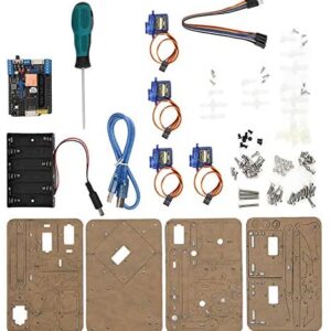 Robot Arm Kit, Robotic Arm Kit for MeArm Servo Motors 4 Degrees of Freedom Wireless Control Components Building Toy