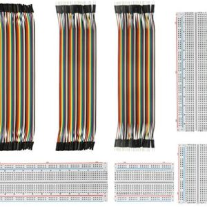 Breadboard Solderless With Jumper Cables– ALLDE BJ-021 2Pc 400 Pin and 2pcs 830 Pin Prototype PCB Board and 3Pc Dupont Jumper Wires (Male-Female, Female-Female, Male-Male) for Raspberry Pi and Arduino