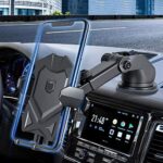 Manords Car Phone Mount Holder for Dashboard Windshield Compatible with All iPhone & Android Cell Phones, Black