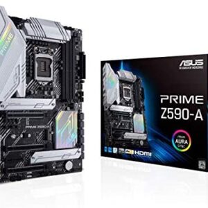 ASUS Prime Z590-A LGA 1200 (Intel11th/10th Gen) ATX Motherboard (14+2 DrMOS Power Stages,3X M.2, Intel 2.5 Gb LAN, USB 3.2 Front Panel Type-C, Thunderbolt 4, Aura Sync RGB Lighting)