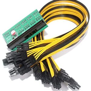 VELIHOME GPU Power Supply Cable + Breakout Board, DPS-1200FB/QB A Power Supply Breakout Board + 10 Cable 6 pin for Bitcoin Mining