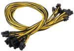 Occus 8PCS 6pin to 8pin(6+2) Male to Male PCI Express Power Cable for GPU Power Supply Breakout Board Adapter for Ethereum Mining - (Cable Length: 27.5 Inch, Color: Black)