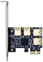 Mailiya Latest 4 in 1 PCIe Riser Adapter Board PCI-E 1x to 4 USB 3.0 PCI-E Rabbet GPU Riser Extender - Ethereum ETH/Monero XMR/Zcash ZEC Miner Mining (4 in 1)