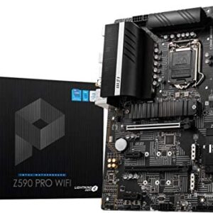 MSI Z590 PRO WiFi ProSeries Motherboard (ATX, 11th/10th Gen Intel Core, LGA 1200 Socket, DDR4, PCIe 4, M.2 Slots, USB 3.2 Gen 2, 2.5G LAN, DP/HDMI, Wi-Fi 6E)