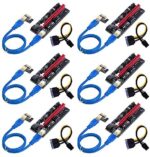 PCI-E Riser with for Bitcoin ETC ETH LTC Mining Rig, GPU Riser 16X to 1X Graphics Extension for GPU Mining, 6-Pin USB 3.0 Cable Graphics Card Extension Cable (VER009S 6PCS)