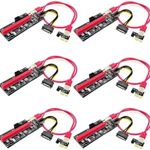 VER009S PCI-E Riser Card PCIe 1x to 16x USB 3.0 Data Cable Bitcoin Mining, 6 Pcs