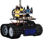 KEYESTUDIO Mini Tank Robot V2 Smart Car Kit for Arduino, Light/Ultrasonic Follow, IR Infrared and Bluetooth Wireless Remote Electronic DIY Robotics Kit for Adults, Support iOS Android BLE Control