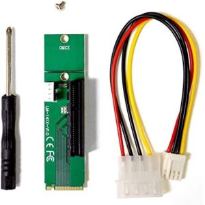 MintCell M.2 M (M2) Key NGFF to PCI-E (PCIE) 4X Adapter with 4 Pin MOLEX Power Cable v1.0