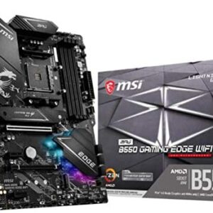 MSI MPG B550 GAMING EDGE WIFI Gaming Motherboard (AMD AM4, DDR4, PCIe 4.0, SATA 6Gb/s, M.2, USB 3.2 Gen 2, AX Wi-Fi 6, HDMI/DP, ATX, AMD Ryzen 5000 Series processors)