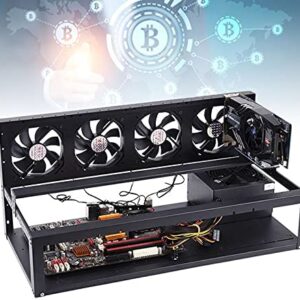 Enweonga Stackable Mining Case, 8 GPU Aluminum Miner Mining Rig Frame for All Standard ATX/MATX/Flex Motherboards SECC Mining Rack