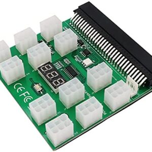 Timack Power Supply Breakout Board Adapter with 12 PCS ATX 6Pin Power Connector for ETH BTC Ming,Upgrade Version