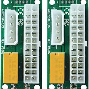 BAY Direct 2-Pack Add2PSU Multiple Power Supply Adapter (ATX 24Pin to Molex 4Pin) and Daisy Chain Connector-Ethereum Mining ETH Rig Dual Power Supply Connector