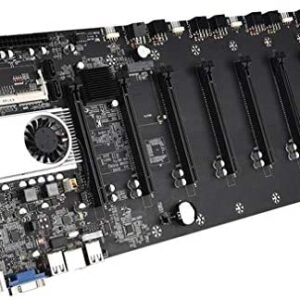 Banghotfire BTC-37 Miner Motherboard CPU Set 8 Video Card Slot Integrated Interface Suit(Black)