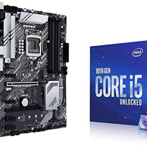 Micro Center Intel Core i5-10600K Desktop Processor 6 Cores up to 4.8 GHz Unlocked LGA1200 125W Bundle with ASUS Prime Z490-P Micro ATX Motherboard Aura Sync RGB, Dual M.2 Slots