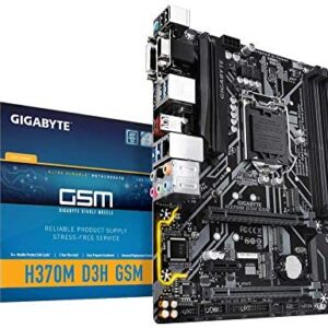 GIGABYTE H370M D3H GSM (LGA1151/Intel/Micro ATX/Hybrid Digital PWM Design/DDR4/USB 3.1 Gen 2 (USB3.1) Type C and Type A/M.2/Motherboard)