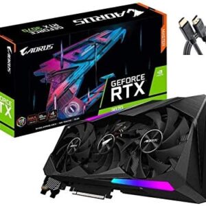 Newst GIGA Byte AORUS GeForce RTX 3070 Master 8G Graphics Card, 3X WINDFORCE Fans, 8GB 256-bit GDDR6, Video Card w/ AllyFlex HDMI Cable