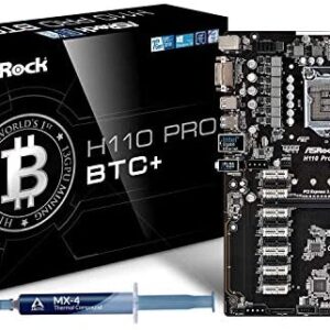 ASRock H110 Pro BTC+ 13GPU Mining Motherboard Cryptocurrency with Arctic MX-4 (4 Grams) Thermal Compound Paste, Carbon Based High Performance