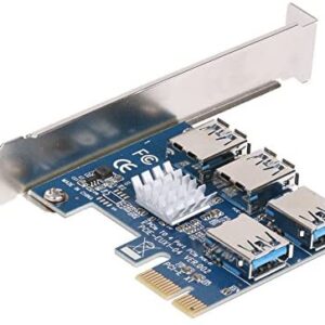 XT-XINTE PCIe 1 to 4 PCI-Express 16X Slots Riser Card PCI-E 1X to External 4 PCI-e USB 3.0 Adapter Multiplier Card for Bitcoin Miner