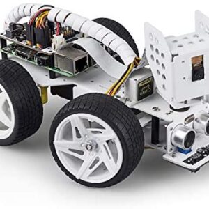 SunFounder Raspberry Pi Smart Video Robot Car Kit for Raspberry Pi, Supports Ezblock/Python Code Control and Web Control. Multifunctional Electronic DIY Raspberry Pi Robot Kits for Teens and Adults.