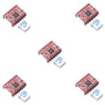 5pcs A4988 Stepper Motor Driver pololu StepStick Module Board Red with Aluminum Heat Sink fit ramps 1.4 3D Printer Reprap, CNC Machine or Robotics