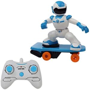 IQ Toys Robot Stunt Skateboard Remote Control Vehicle for Kids - Robot Spins 360° and Performs Stunts