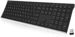 Arteck 2.4G Wireless Keyboard Stainless Steel Ultra Slim Full Size Keyboard with Numeric Keypad for Computer/Desktop/PC/Laptop/Surface/Smart TV and Windows 10/8/ 7 Built in Rechargeable Battery