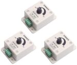 DEVMO 3pcs DC12-24V 8Amp 0%-100% PWM Dimming Controller for LED Lights, Ribbon Lights,Tape Lights,Dimmer is Compatible with Hilight, LEDwholesaler, fillite, and Others' Strips